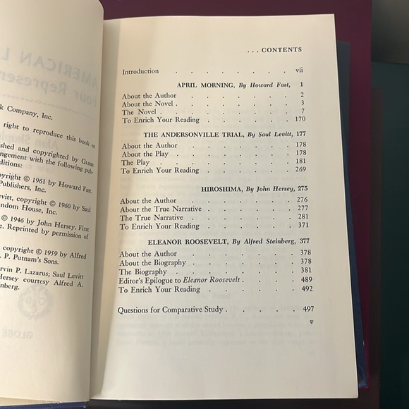 Vintage American Literature Four Representative Types Hardcover Book 1964 - Picture 9 of 15